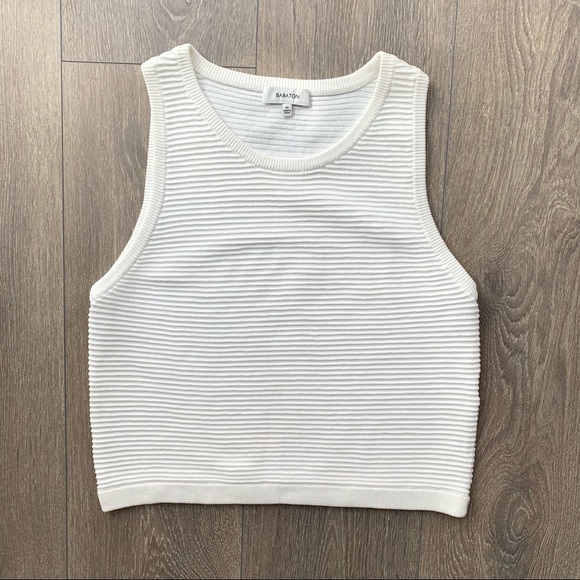 Aritzia Babaton Alrik Knit Top White Size XS - Picture 2 of 16